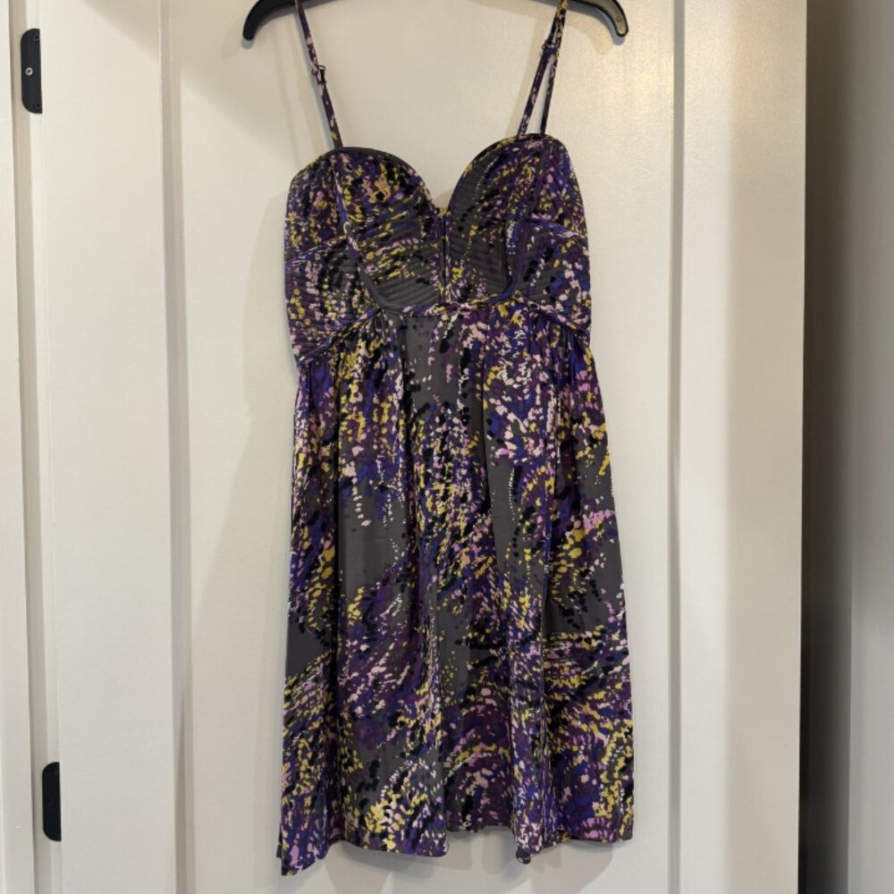 Parker silk patterned mini dress, S